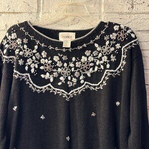 ✨ Vintage JENNY Embroidered Floral Sweater | Beaded Knit | Cottagecore ✨